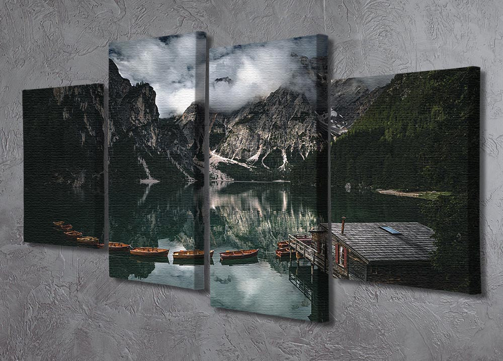 A stunning 4-split canvas artwork titled Paradise On Earth, featuring vibrant colors and intricate designs across four panels.