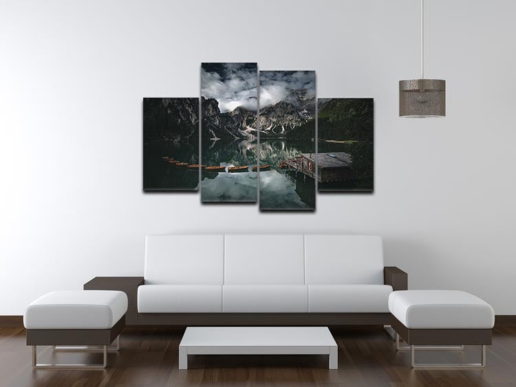 A stunning 4-split canvas artwork titled Paradise On Earth, featuring vibrant colors and intricate designs across four panels.