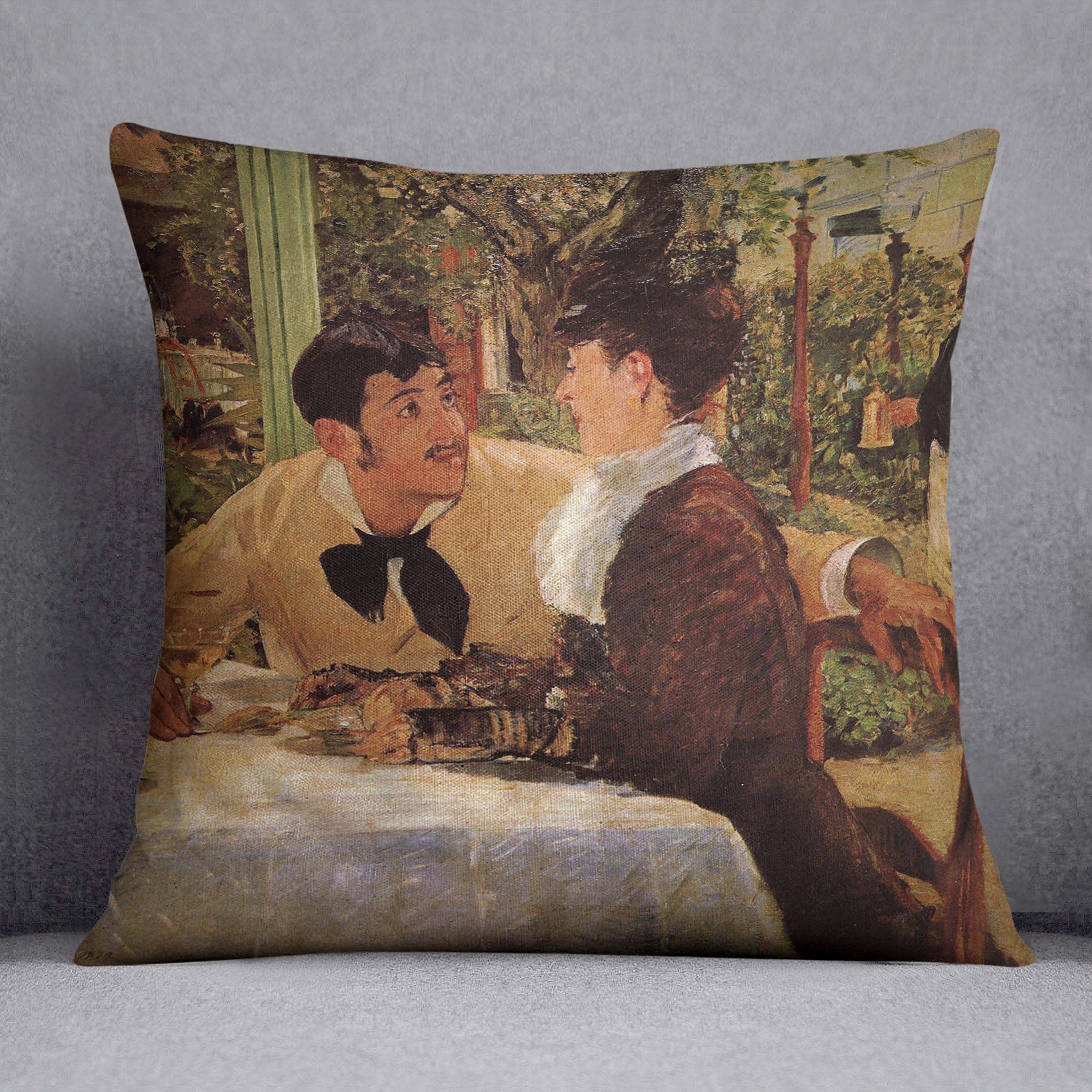 Vibrant Pare Lathuille by Manet Cushion featuring abstract design on luxurious vegan faux suede.