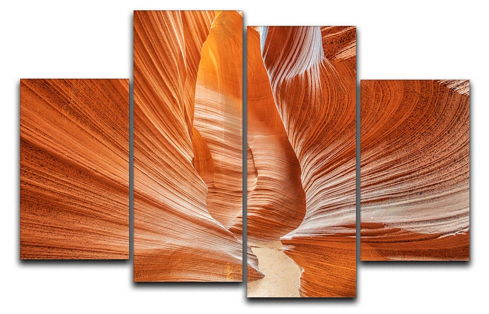 A beautiful 4-split canvas artwork titled Passage To The Temple, featuring four panels that create a cohesive and dynamic visual display.