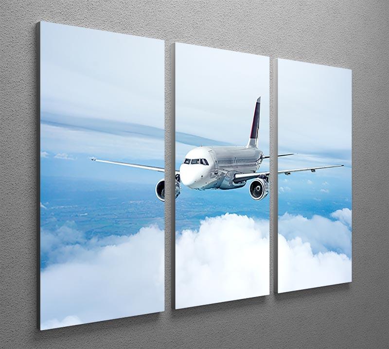 Passenger Airliner 3 Split Panel Canvas Print showcasing a stunning airliner design across three panels, perfect for modern decor.