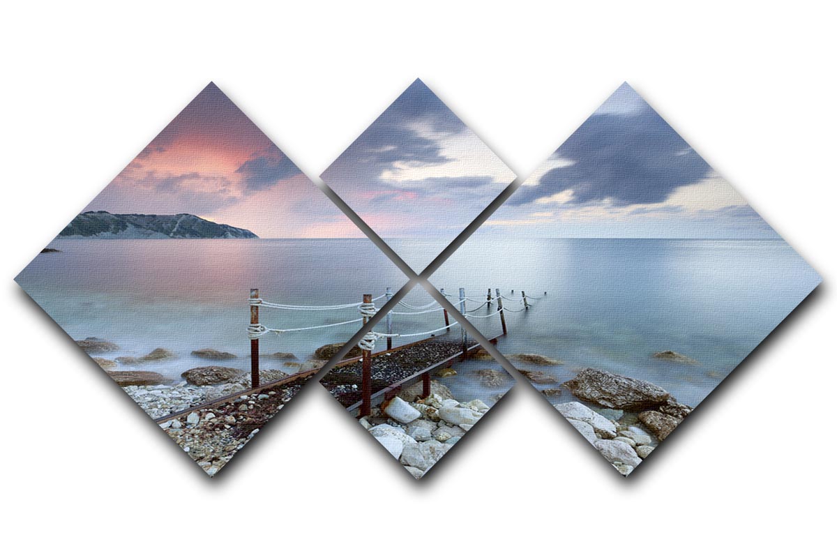 Path To The Light 4 Square Multi Panel Canvas artwork featuring four equal square sections, beautifully arranged to create a cohesive image.