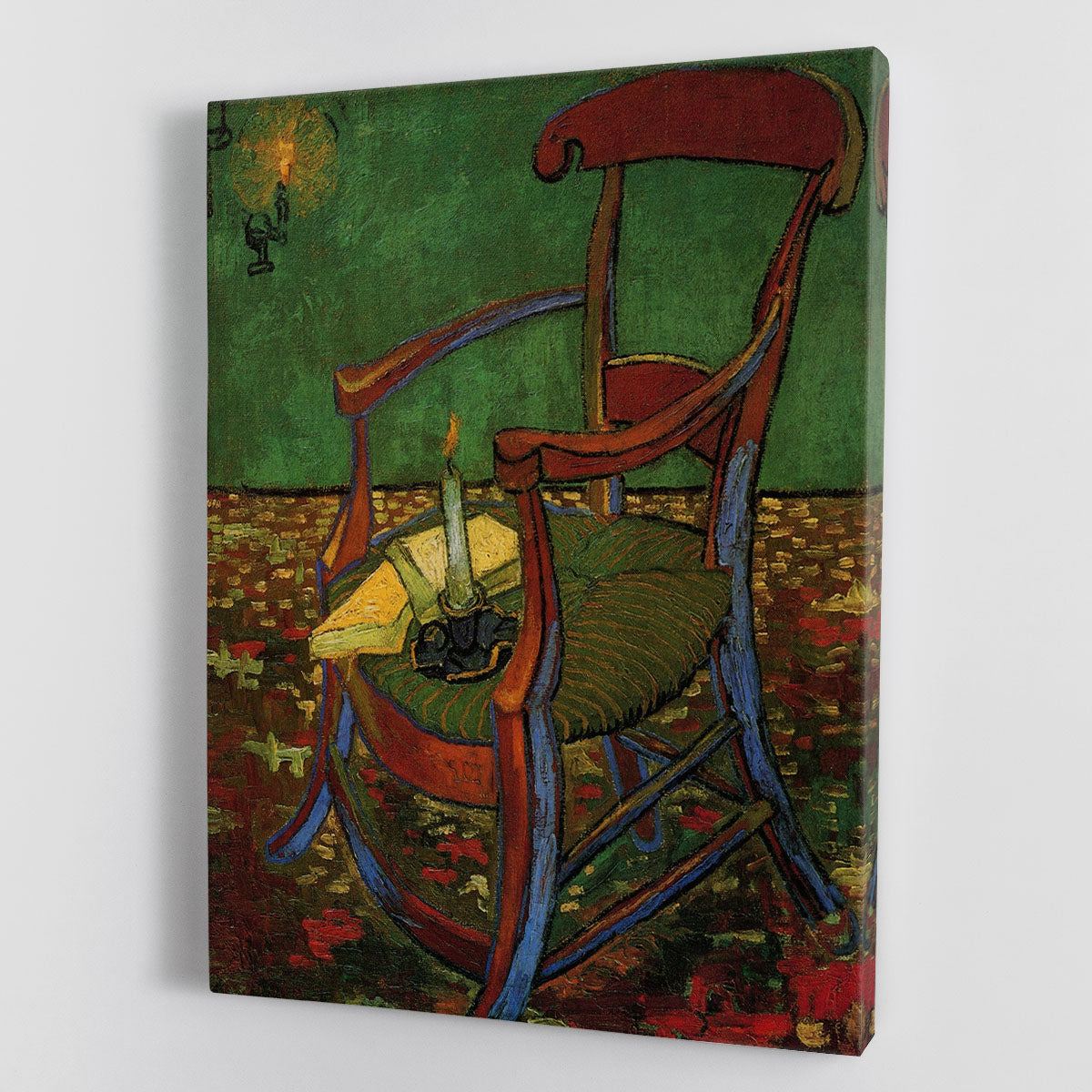 Canvas print of Paul Gauguin's Armchair featuring vibrant colors and intricate details, perfect for home decor.