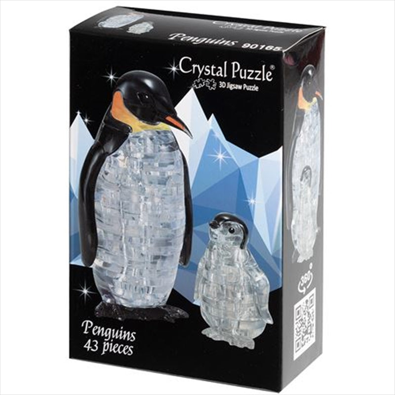 A completed Penguins 3D Crystal Puzzle showcasing intricate crystal design and charming penguin figure.