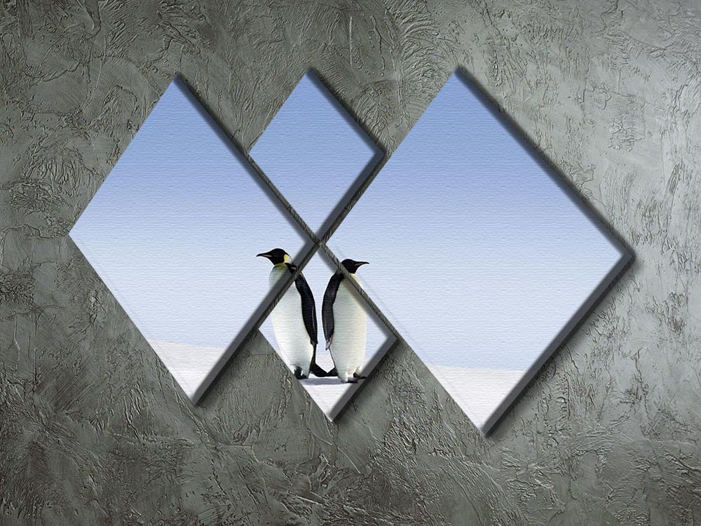 4 Square Multi Panel Canvas featuring whimsical penguins in a playful design, perfect for home decor.