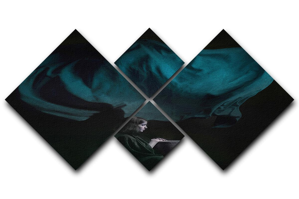 A beautiful multi-panel canvas artwork featuring a Persian girl, divided into four equal square sections, showcasing vibrant colors and intricate details.