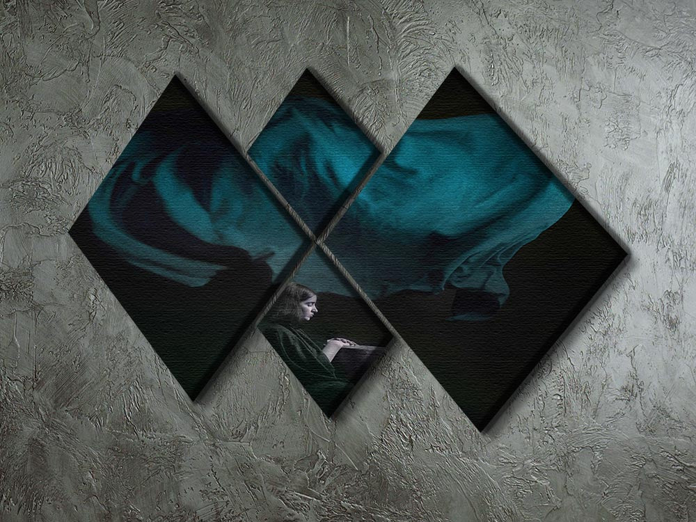 A beautiful multi-panel canvas artwork featuring a Persian girl, divided into four equal square sections, showcasing vibrant colors and intricate details.