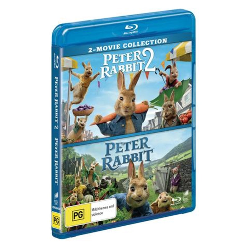 Peter Rabbit and Peter Rabbit 2 movie pack featuring animated characters and vibrant cover art.