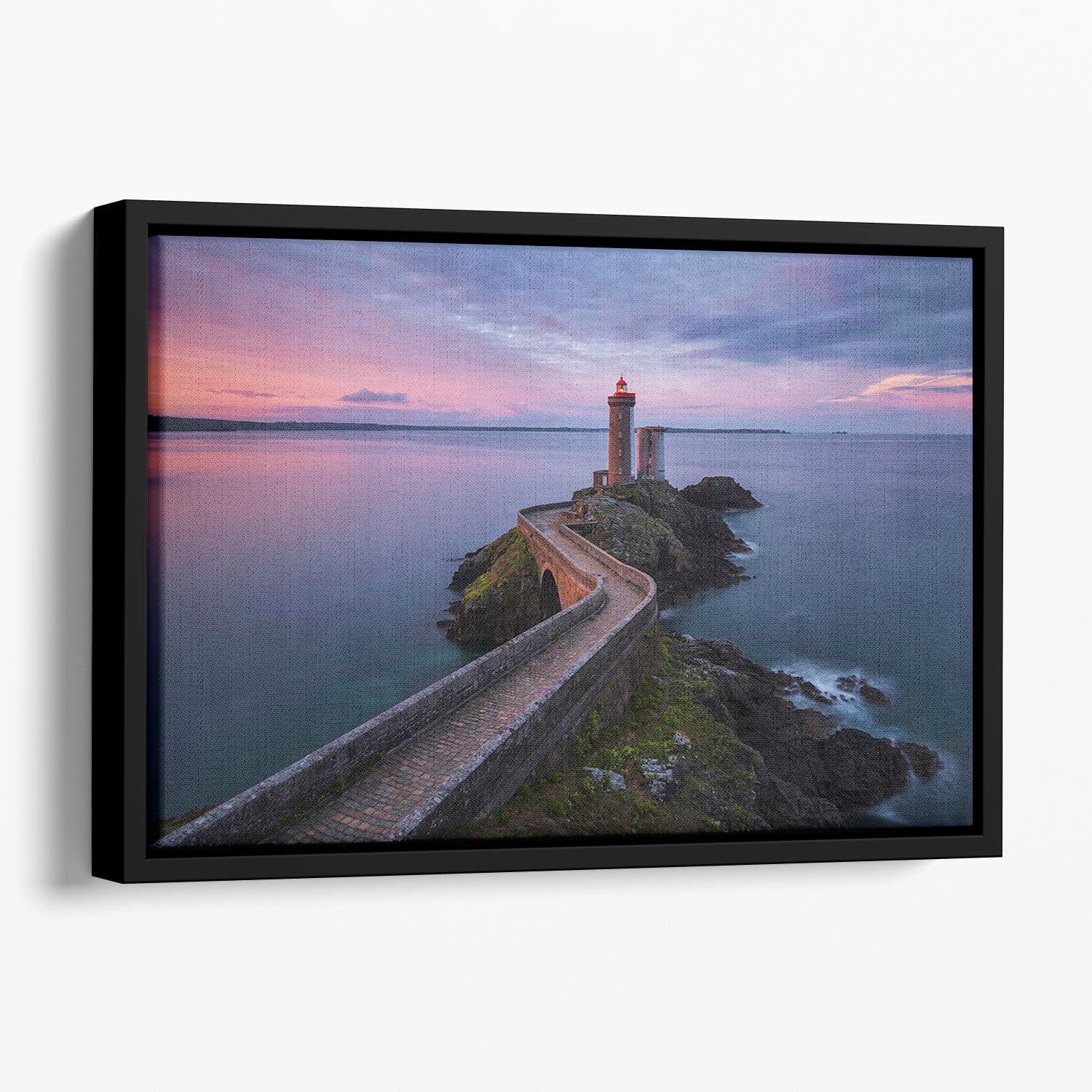 Petit Minou Floating Framed Canvas featuring vibrant abstract art in an elegant wooden frame, perfect for modern home decor.