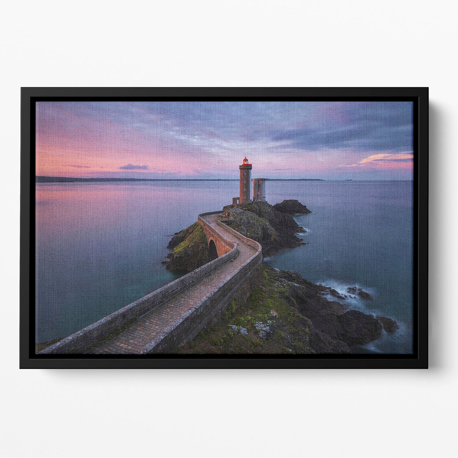 Petit Minou Floating Framed Canvas featuring vibrant abstract art in an elegant wooden frame, perfect for modern home decor.