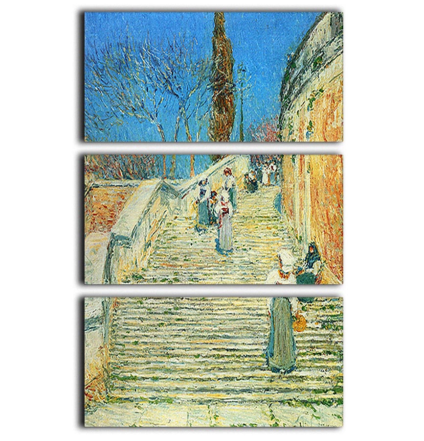 Three-panel canvas print featuring Piazza di Spagna in Rome, showcasing vibrant colors and intricate details.