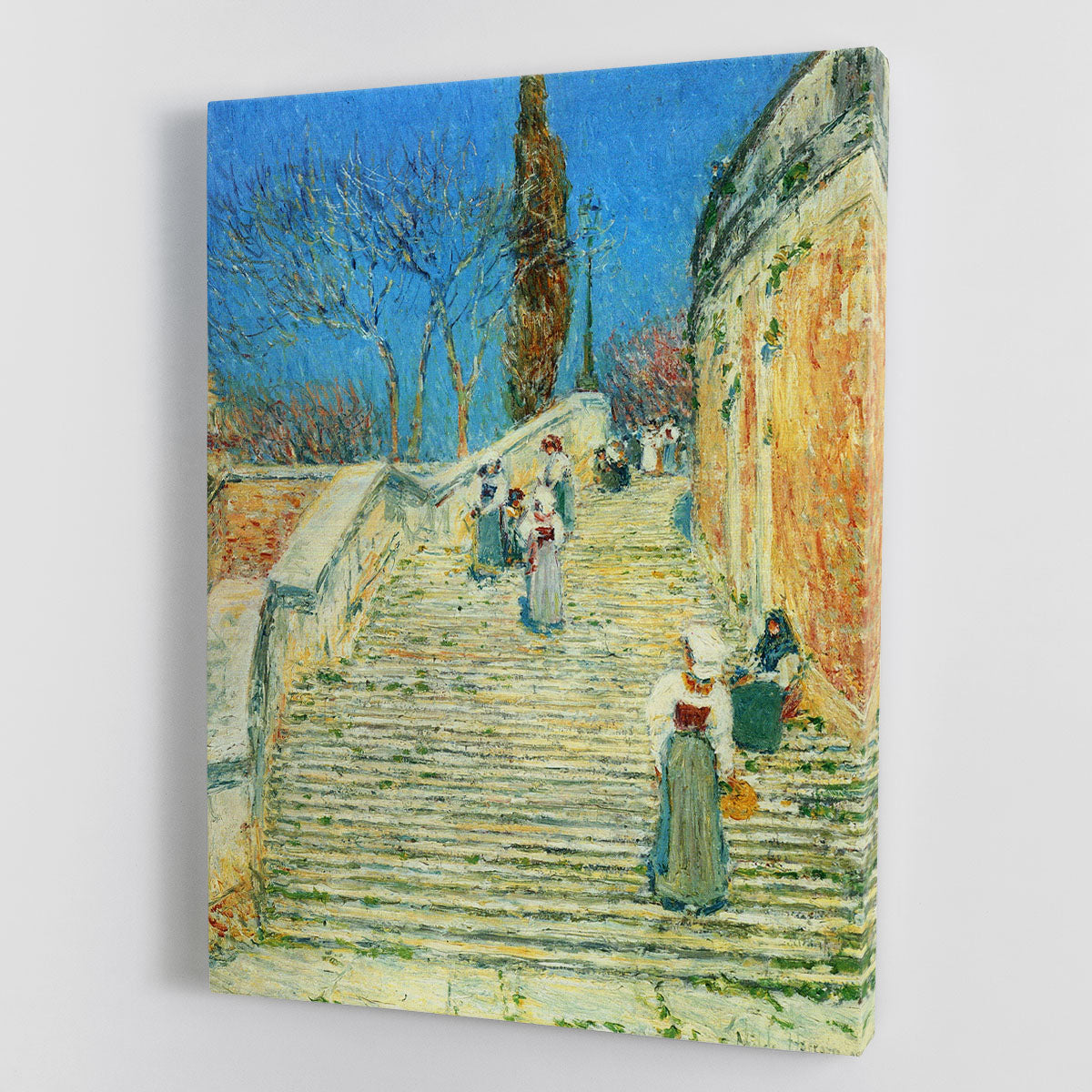 Piazza di Spagna Rome canvas print showcasing vibrant colors and intricate details, perfect for home decor.