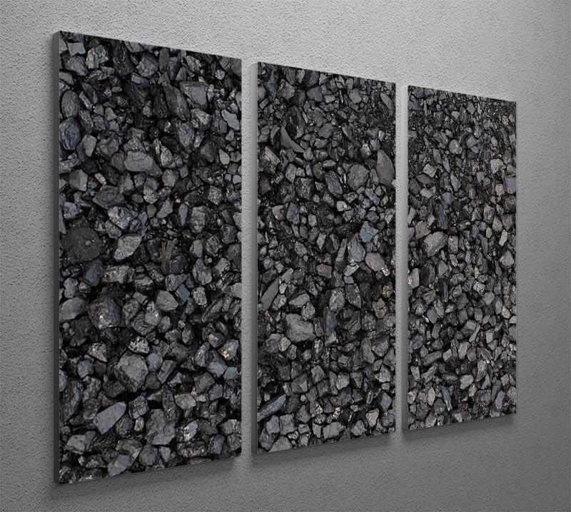 A stunning 3-panel canvas print featuring a textured pile of coal, showcasing depth and elegance for home decor.