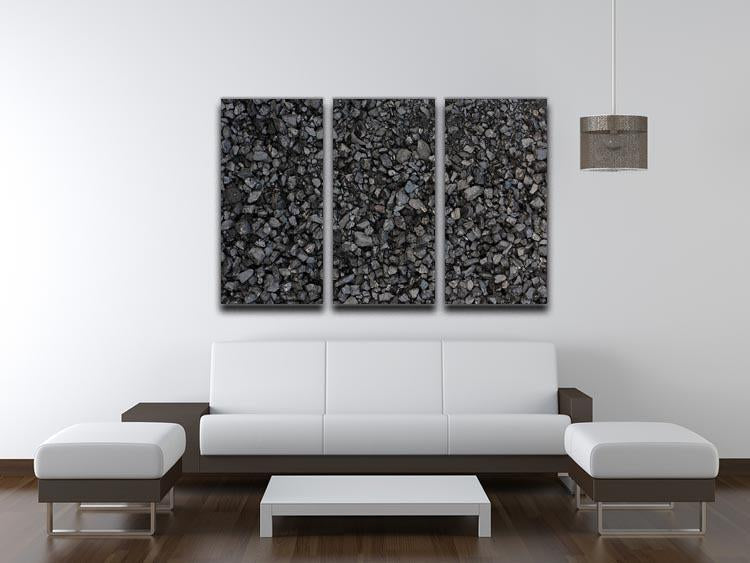 A stunning 3-panel canvas print featuring a textured pile of coal, showcasing depth and elegance for home decor.