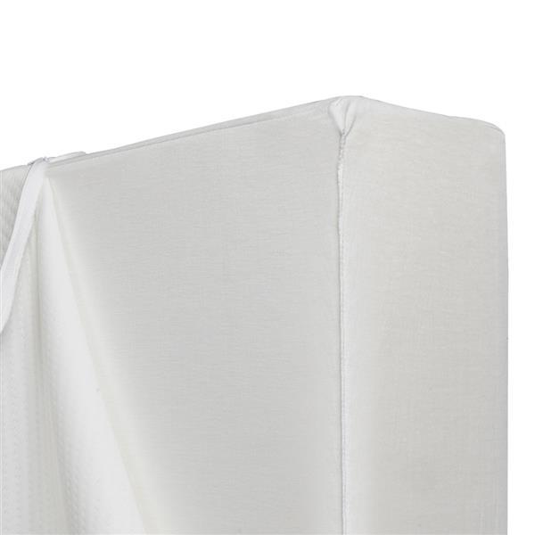 Pillow for Legs Sleep Restoration featuring a trapezoid shape, made from memory foam with a soft polyester knit cover, ideal for leg support.