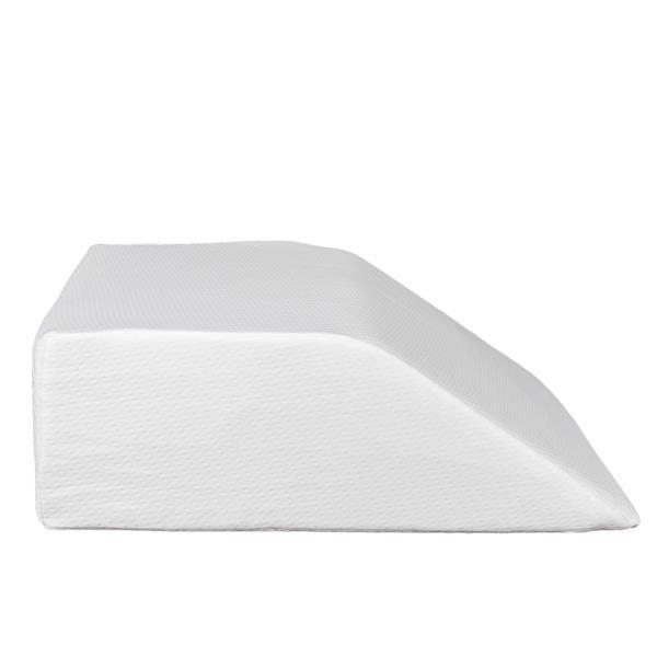 Pillow for Legs Sleep Restoration featuring a trapezoid shape, made from memory foam with a soft polyester knit cover, ideal for leg support.