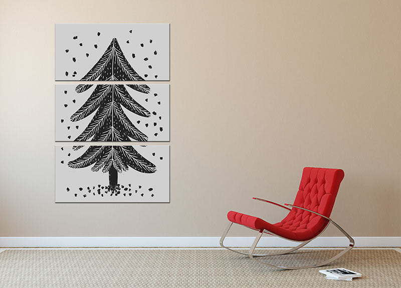 A beautiful 3-panel canvas print featuring a serene pine tree design, perfect for home decor.