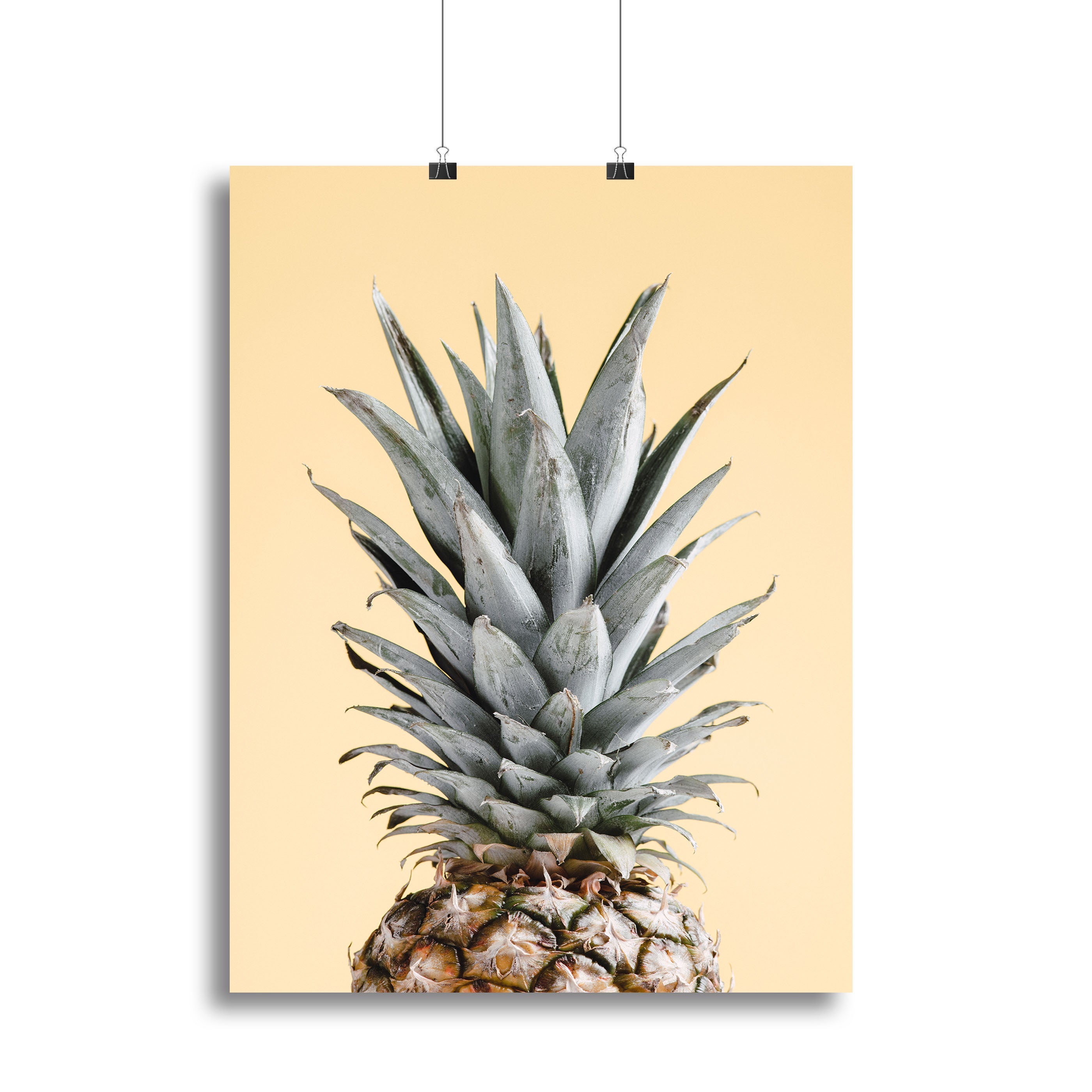 Pineapple Yellow 04 canvas print featuring a vibrant pineapple design on a bright yellow background, perfect for home decor.