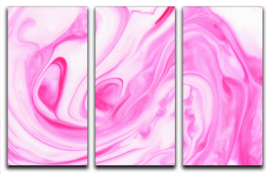Pink Abstract Swirl 3 Split Panel Canvas Print showcasing elegant abstract design in soft pink tones.