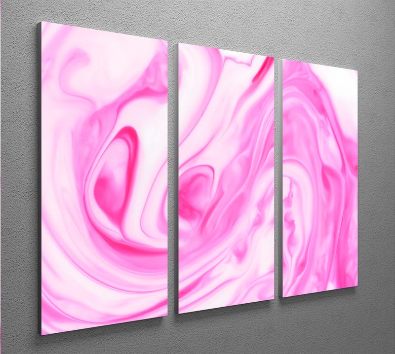 Pink Abstract Swirl 3 Split Panel Canvas Print showcasing elegant abstract design in soft pink tones.