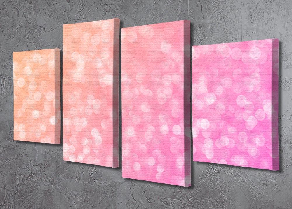 A vibrant pink glitter abstract artwork divided into four panels, creating a festive and modern look for Christmas decor.