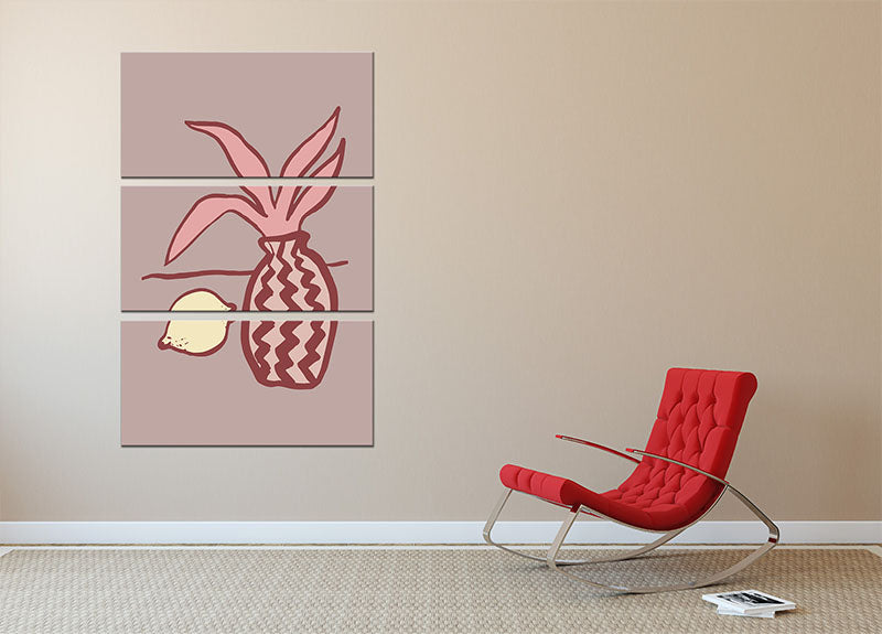 Pink Lemon 3 Split Panel Canvas Print featuring vibrant colors and modern design, perfect for enhancing any room's decor.