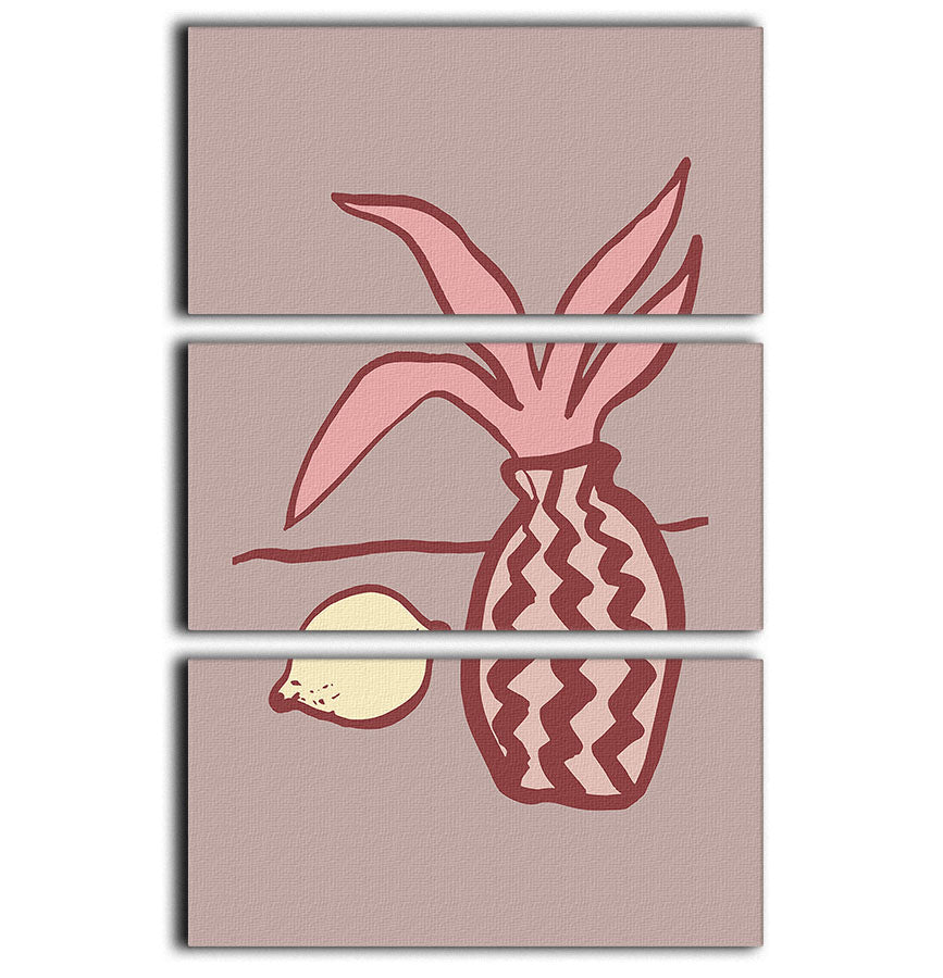 Pink Lemon 3 Split Panel Canvas Print featuring vibrant colors and modern design, perfect for enhancing any room's decor.
