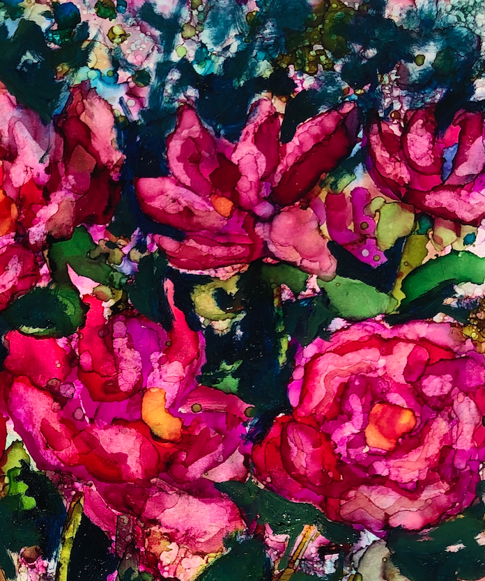 A vibrant print of pink roses showcasing delicate details and soothing colors, perfect for home decor.