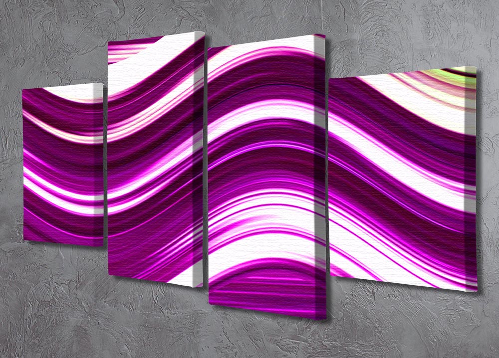A vibrant Pink Wave 4 Split Panel Canvas artwork featuring flowing pink waves across four separate panels, creating a dynamic visual effect.
