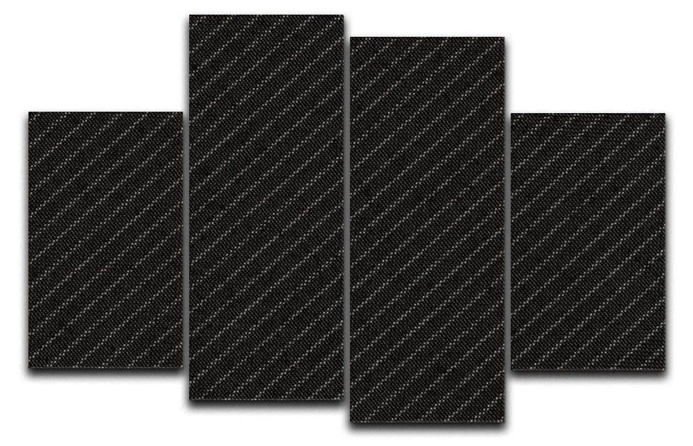 A modern 4-split canvas artwork featuring a sophisticated pinstripe suit fabric design, elegantly displayed in a stylish room.