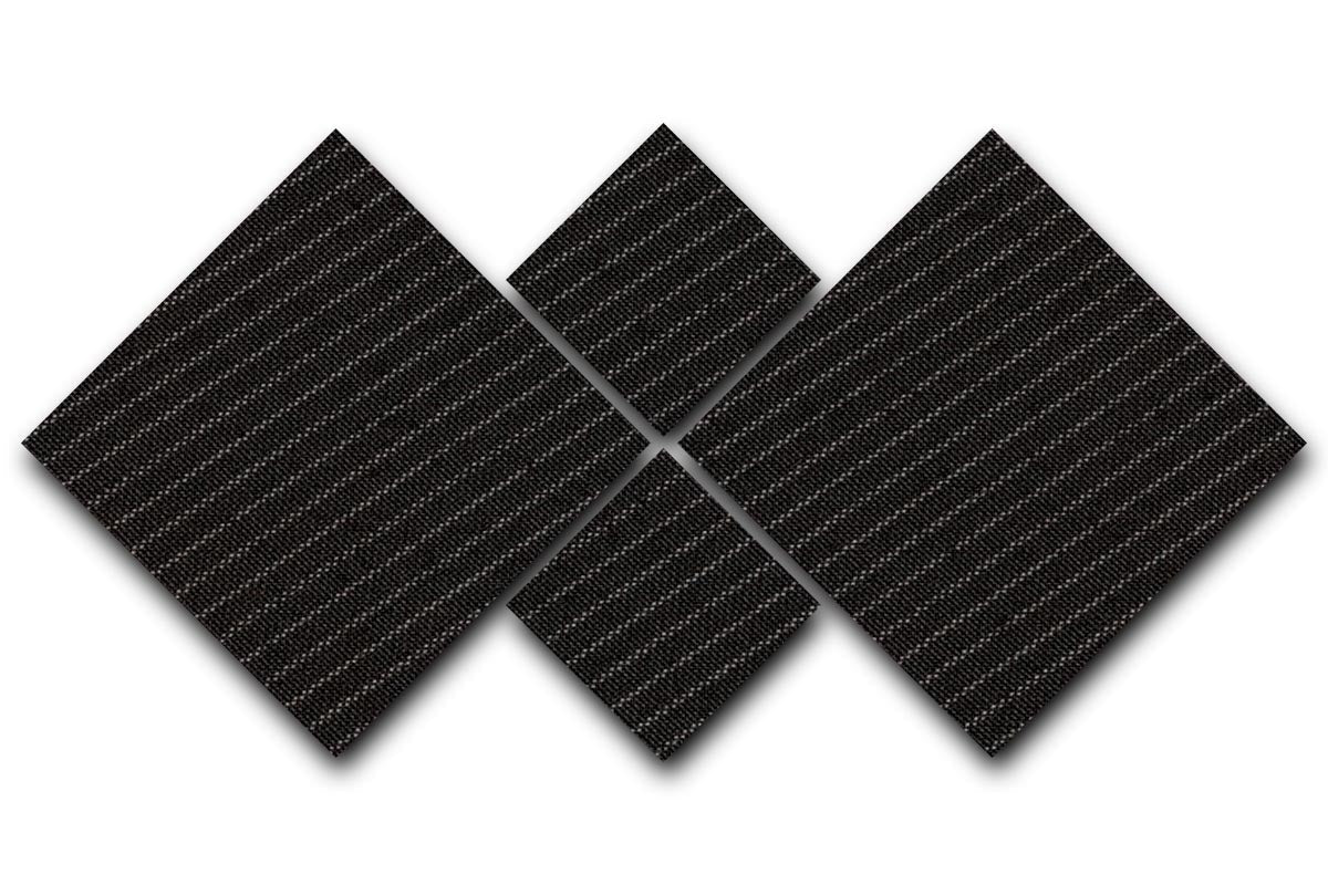 A stylish 4-square multi-panel canvas featuring a pinstripe suit fabric design, elegantly arranged for modern decor.