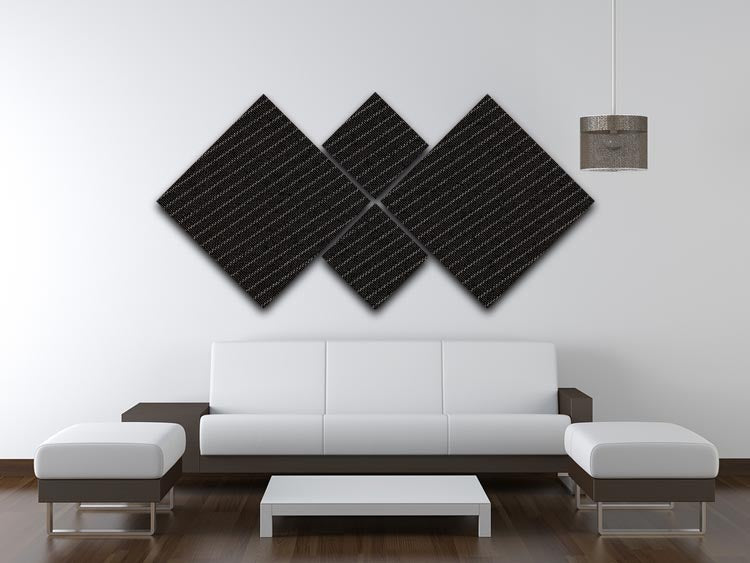 A stylish 4-square multi-panel canvas featuring a pinstripe suit fabric design, elegantly arranged for modern decor.