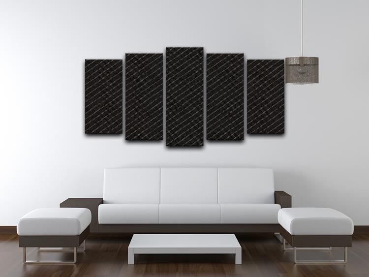 A stylish 5-split canvas artwork featuring pinstripe suit fabric, creating a sophisticated and modern decor piece.