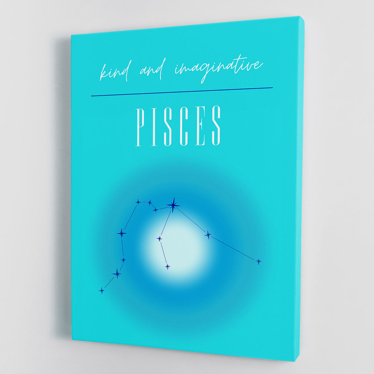 Pisces Zodiac Dream Art Canvas Print featuring vibrant colors and intricate details, perfect for home decor.