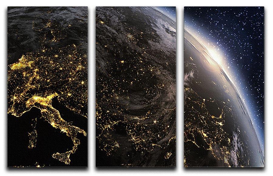 A stunning 3-panel canvas print depicting Europe, showcasing vibrant colors and intricate details, perfect for home or office decor.