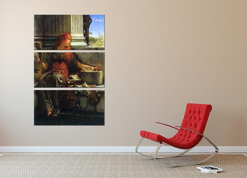 Poesie by Alma Tadema 3 Split Panel Canvas Print showcasing elegant artwork in three panels, perfect for home decor.