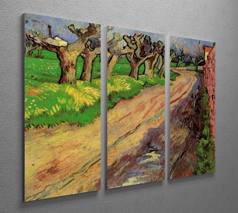 Three-panel canvas print of Van Gogh's Pollard Willows, showcasing vibrant colors and intricate details.
