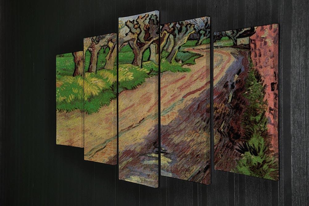 5-split canvas artwork featuring Van Gogh's Pollard Willows, showcasing vibrant colors and dynamic design across five panels.