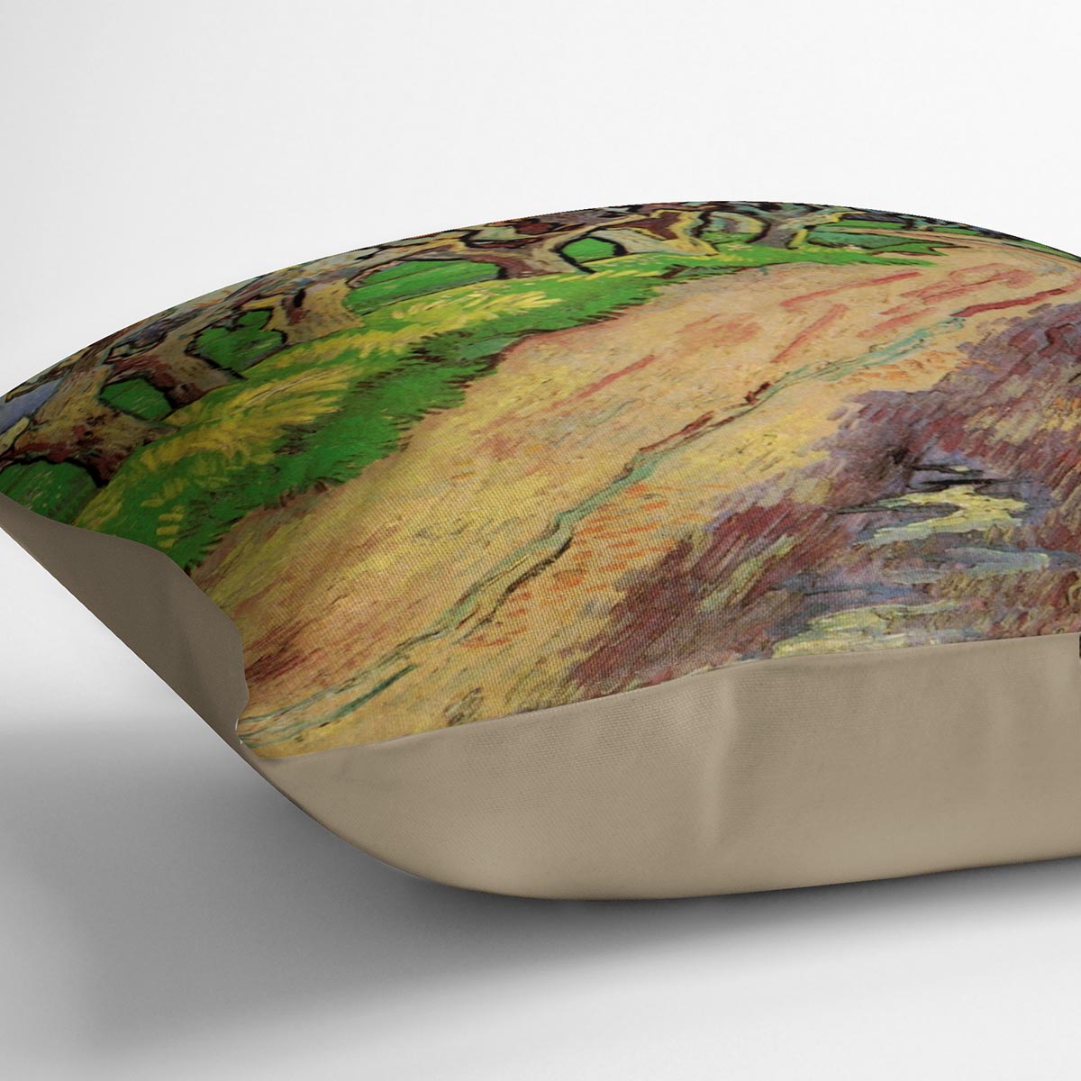 Pollard Willows by Van Gogh Cushion featuring vibrant colors and abstract design on luxurious vegan faux suede.