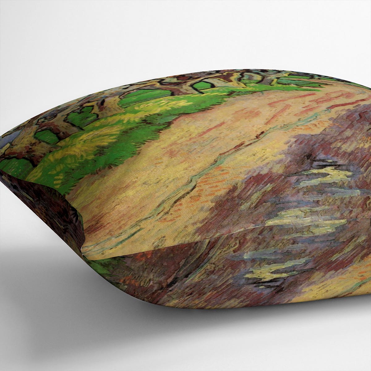 Pollard Willows by Van Gogh Cushion featuring vibrant colors and abstract design on luxurious vegan faux suede.