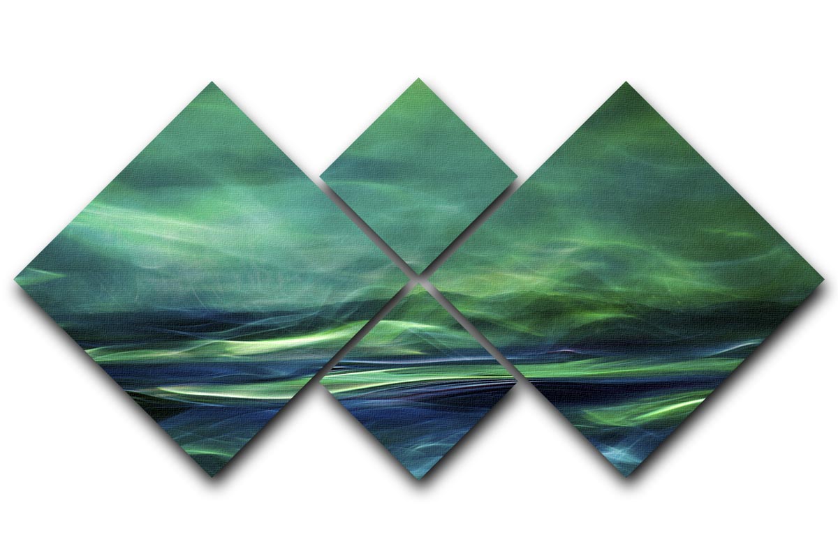 Polaris Lights 4 Square Multi Panel Canvas featuring vibrant colors and a harmonious design, perfect for enhancing home decor.