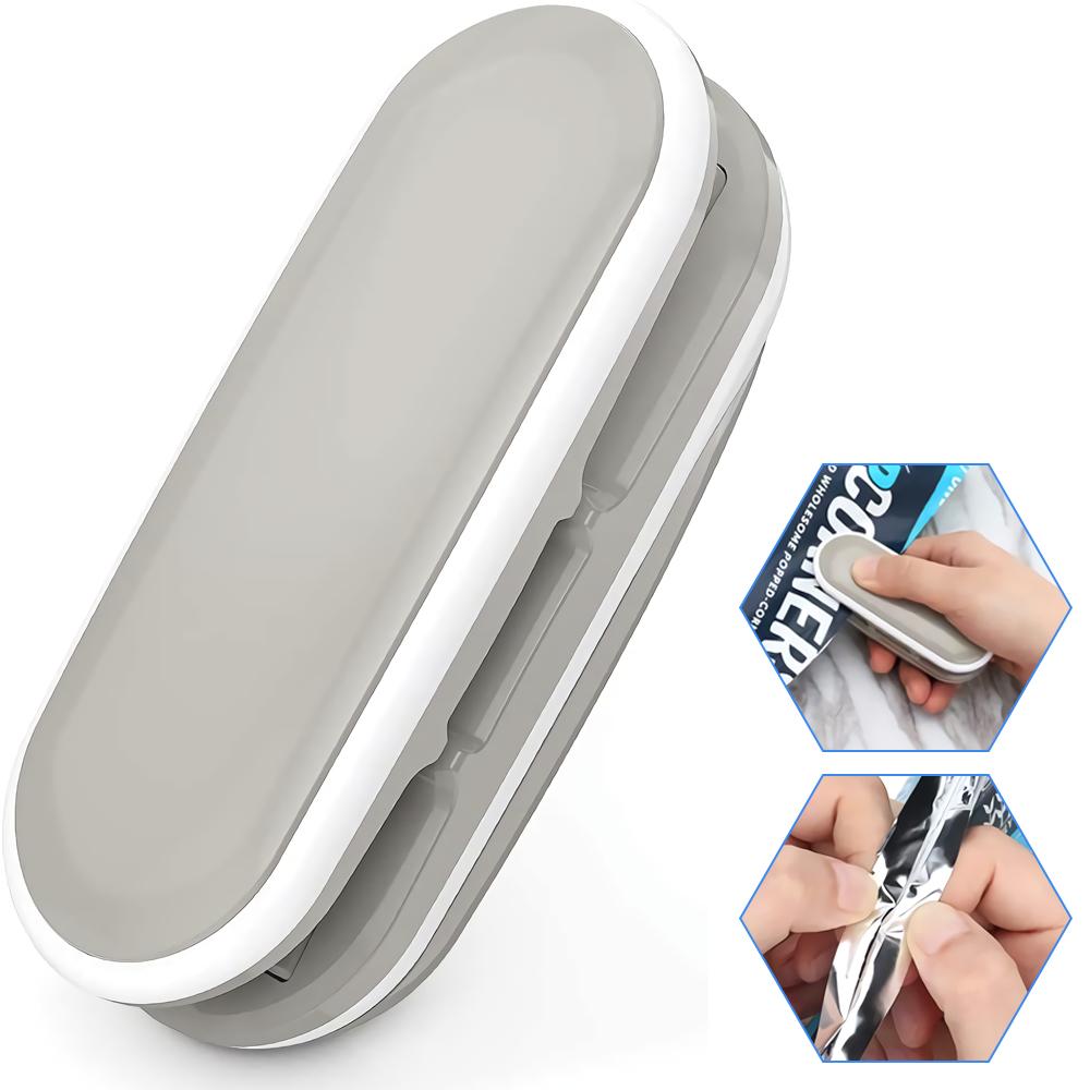 A compact Portable Heat Sealer Mini Sealing Machine designed for sealing plastic food bags, showcasing its sleek design and user-friendly features.