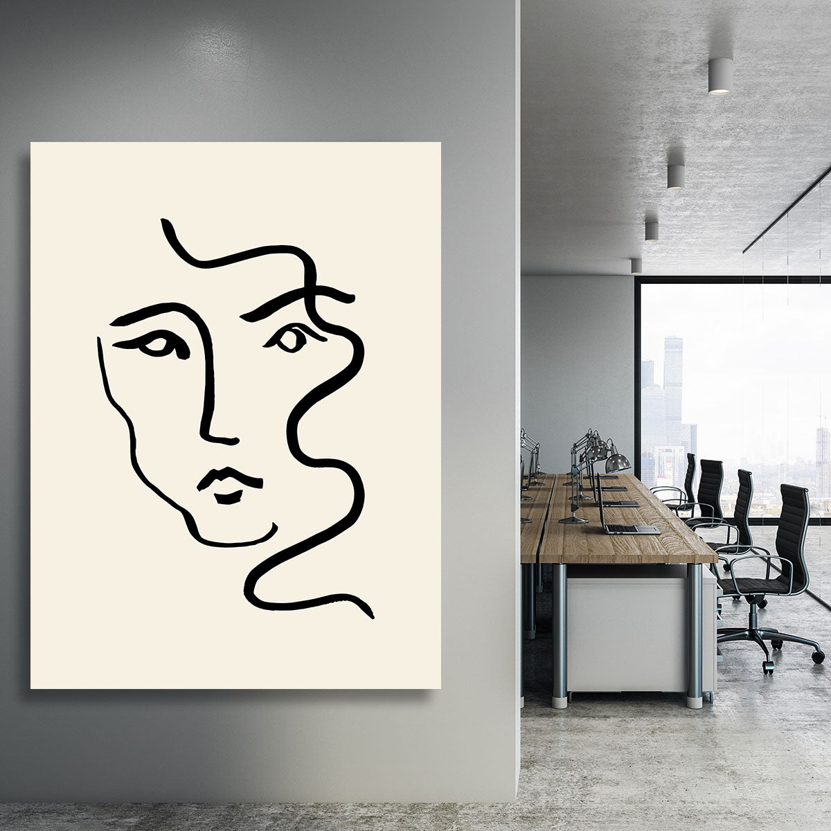 Portrait 01 Canvas Print featuring elegant modern art design, perfect for home or office decor.
