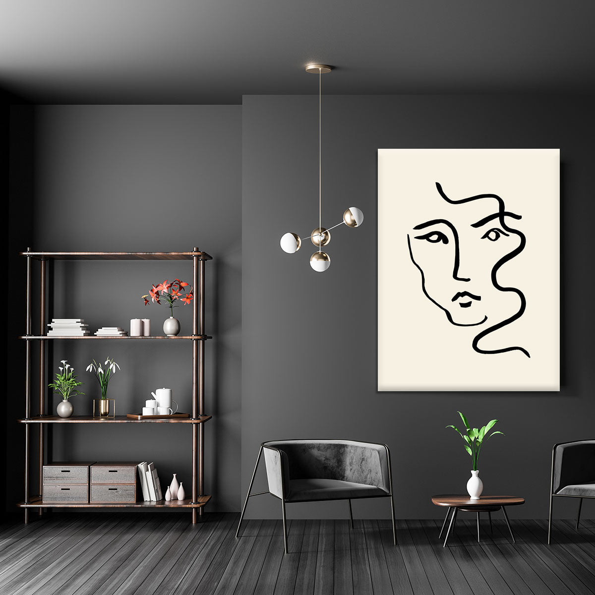 Portrait 01 Canvas Print featuring elegant modern art design, perfect for home or office decor.