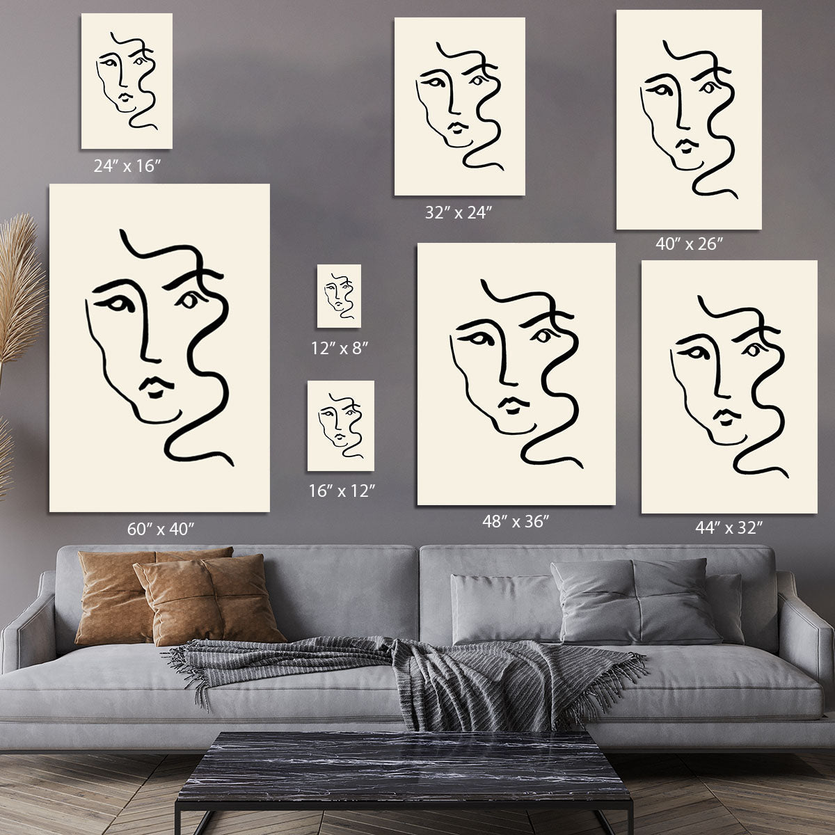 Portrait 01 Canvas Print featuring elegant modern art design, perfect for home or office decor.