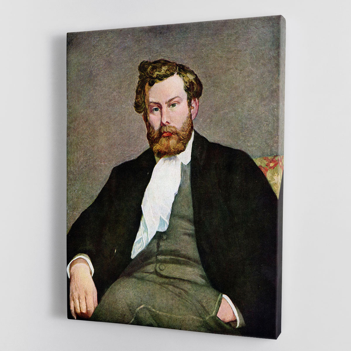 Canvas print of Portrait of Alfred Sisley by Renoir, showcasing vibrant colors and intricate details of the artwork.