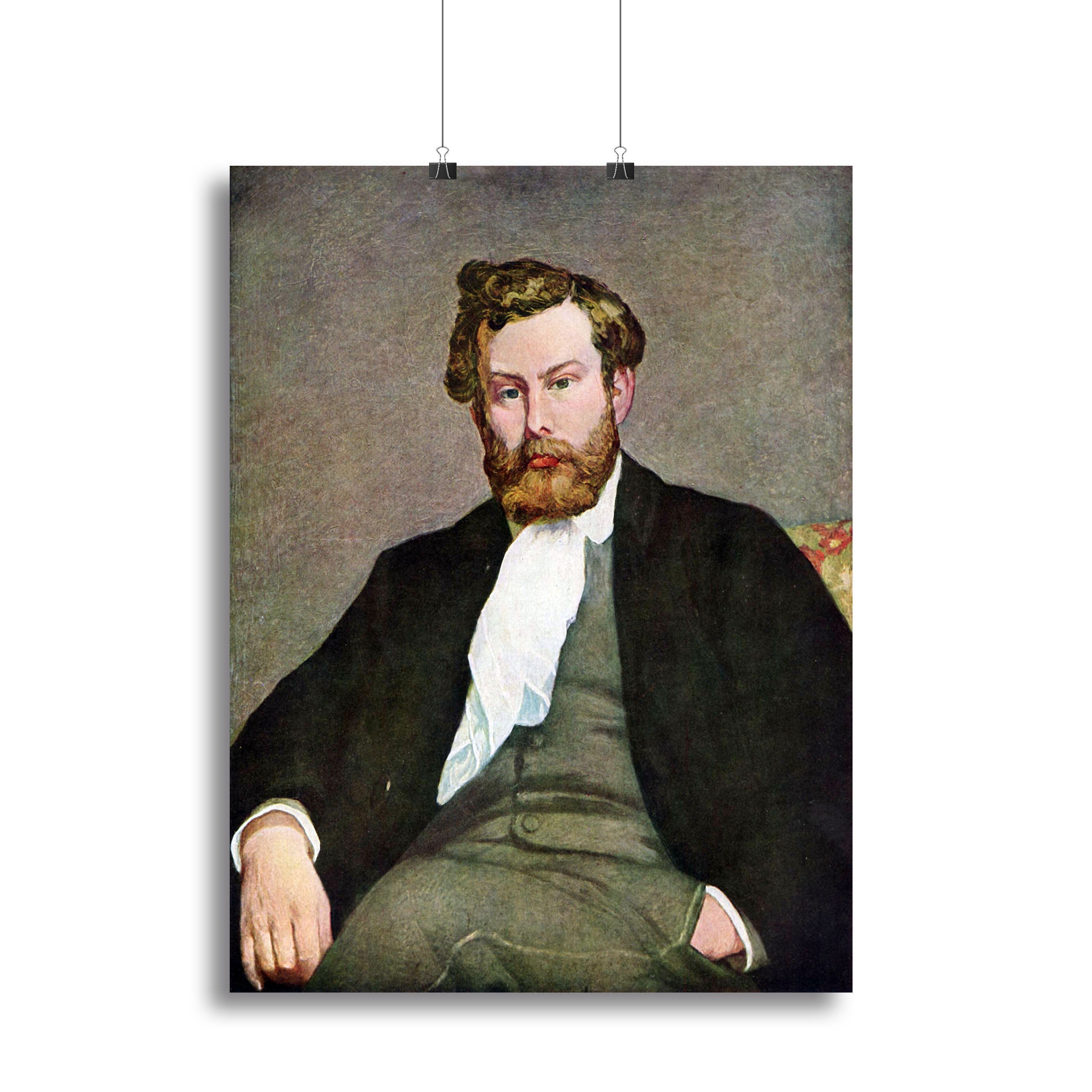 Canvas print of Portrait of Alfred Sisley by Renoir, showcasing vibrant colors and intricate details of the artwork.