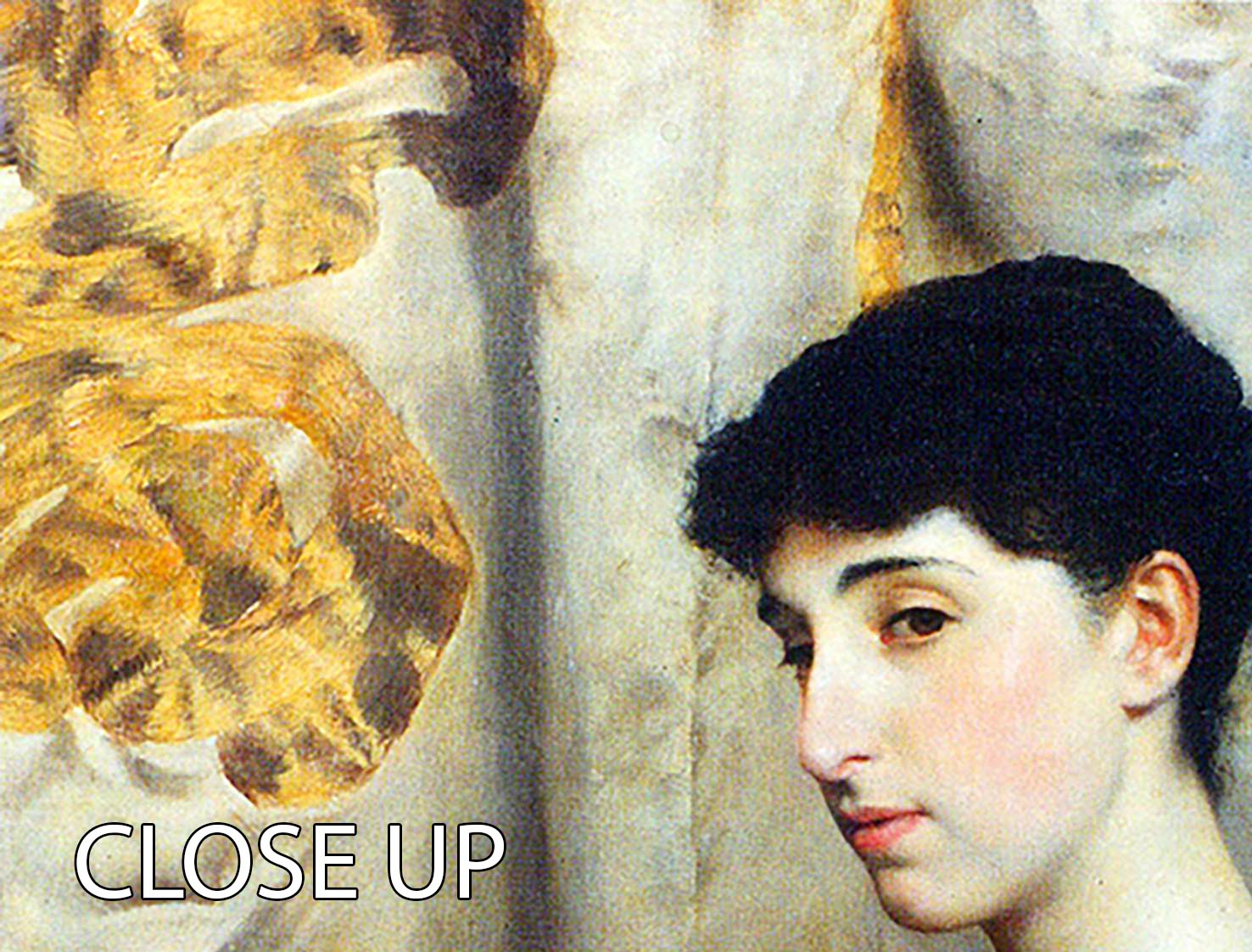 A stunning 3-panel canvas print featuring the Portrait of Alice Lewis by Alma Tadema, showcasing intricate details and vibrant colors.