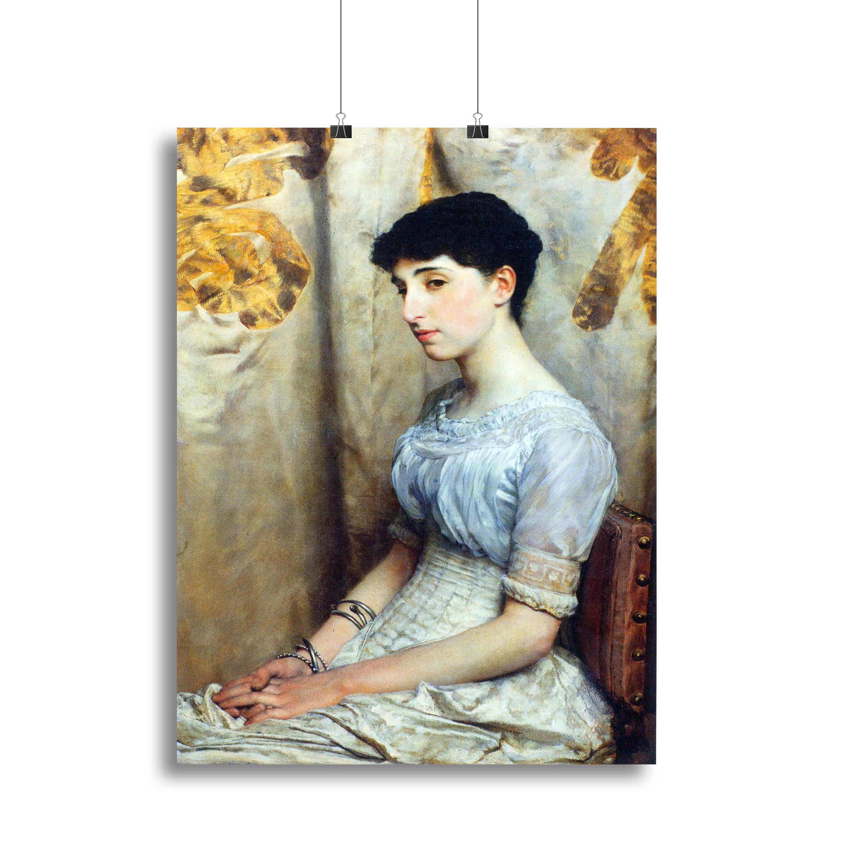 Canvas print of Portrait of Alice Lewis by Alma Tadema, showcasing intricate details and vibrant colors.