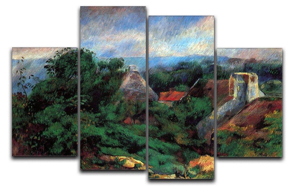 A stunning 4-split canvas artwork featuring Renoir's Portrait of Aline Charigot, showcasing vibrant colors and intricate details across four panels.
